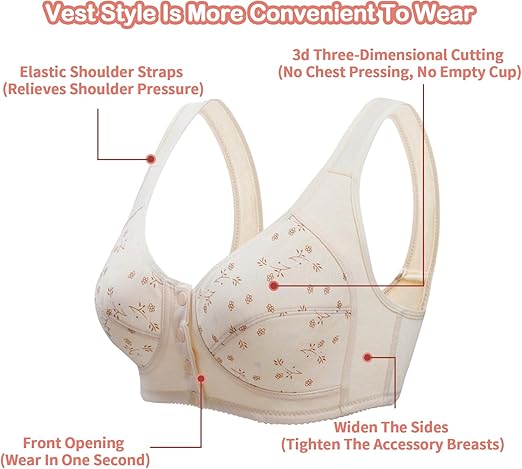 Sagging Front Open Cooling Cotton Bra Pack Of 2 and 3