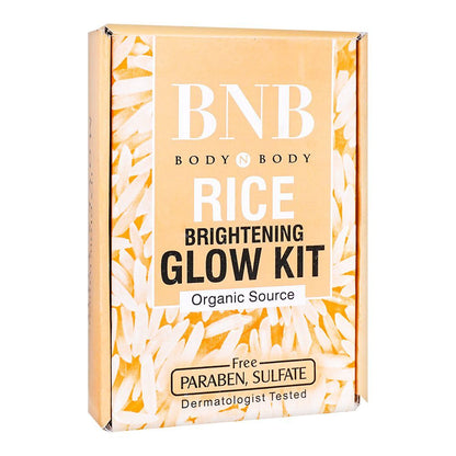 BNB Rice Extract Brightening Skincare Kit | Face Wash, Scrub & Mask for Glowing Skin